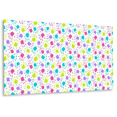 Obkladový panel pvc Barevné otisky rukou na bílém pozadí